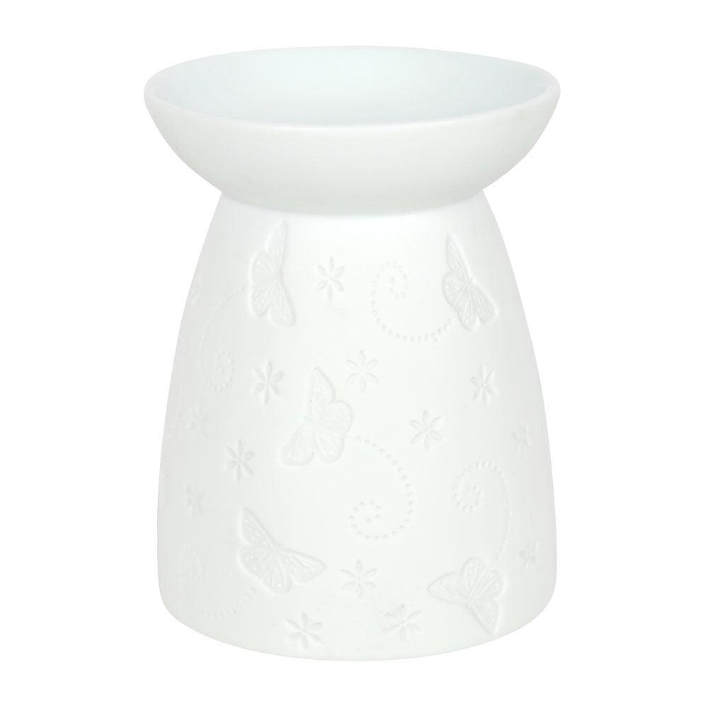 White Ceramic Butterfly Oil Burner