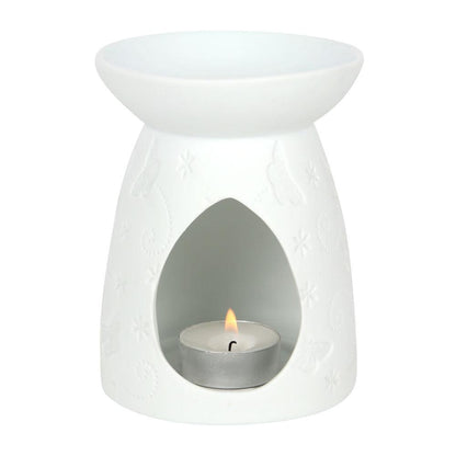 White Ceramic Butterfly Oil Burner