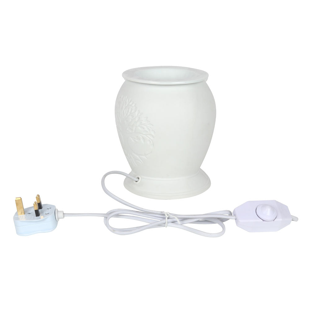 Tree of Life White Ceramic Electric Oil Burner