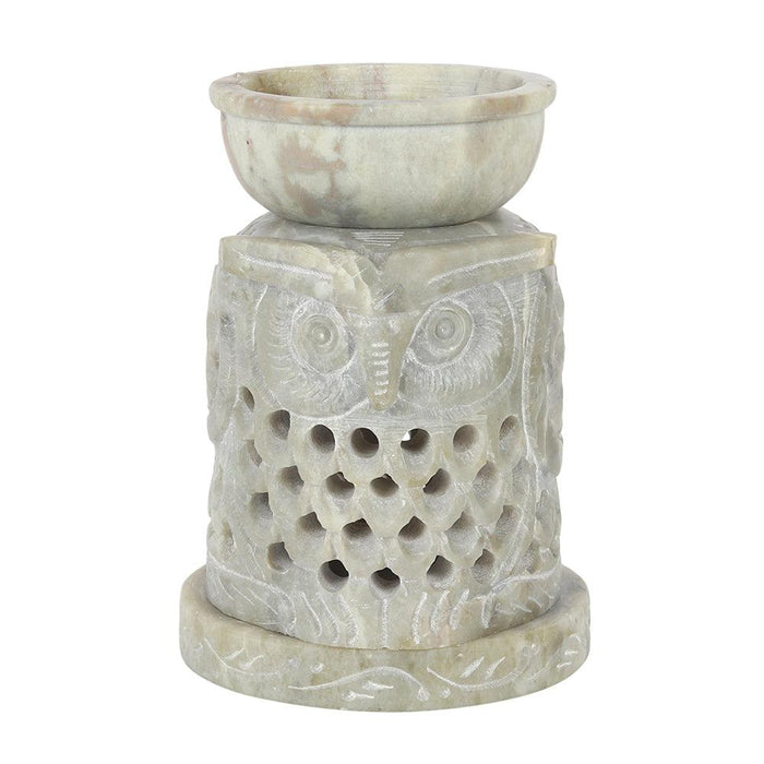 Carved Owl Soapstone Oil Burner