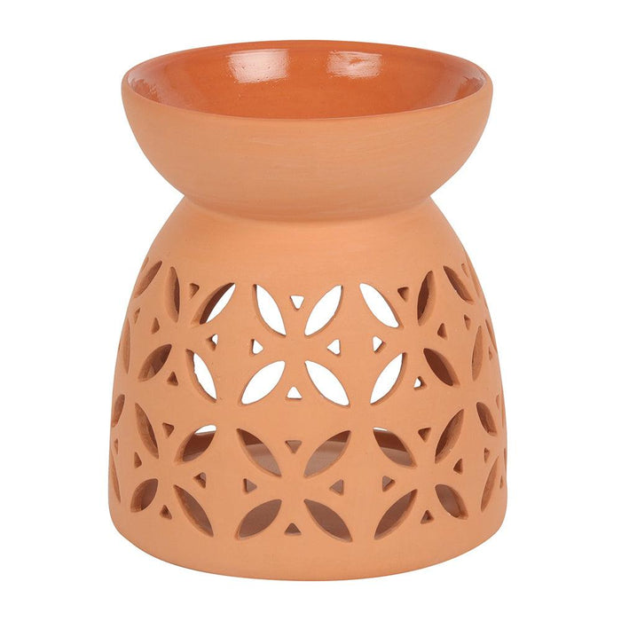 Geometric Cutout Terracotta Effect Oil Burner