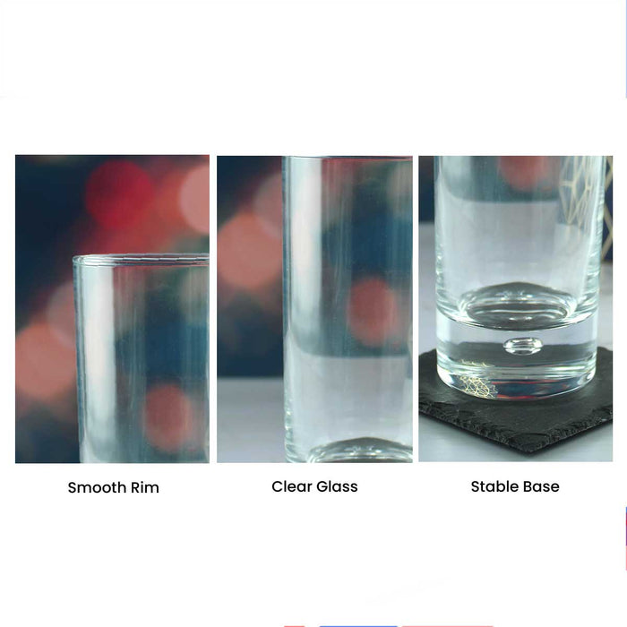 Engraved Funny Bubble Hiball Glass Tumbler with Name Age +1 Design Image 4