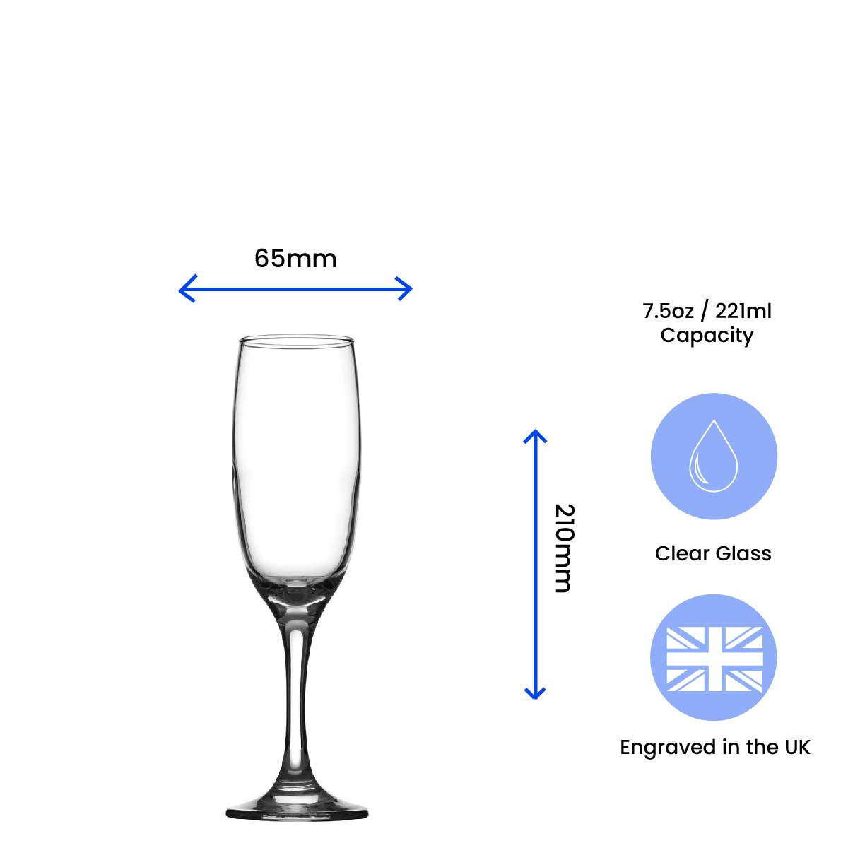 Engraved Champagne Flute with Name and Heart Design Image 3