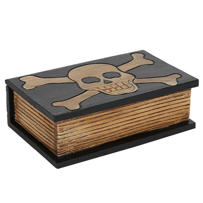 Wooden Skull and Crossbones Box