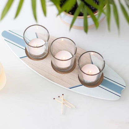 Surfboard Triple Tealight Holder