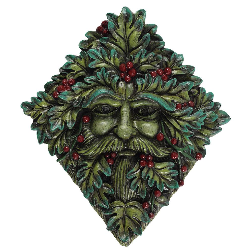 22.5x20cm Festive Green Man Wall Plaque