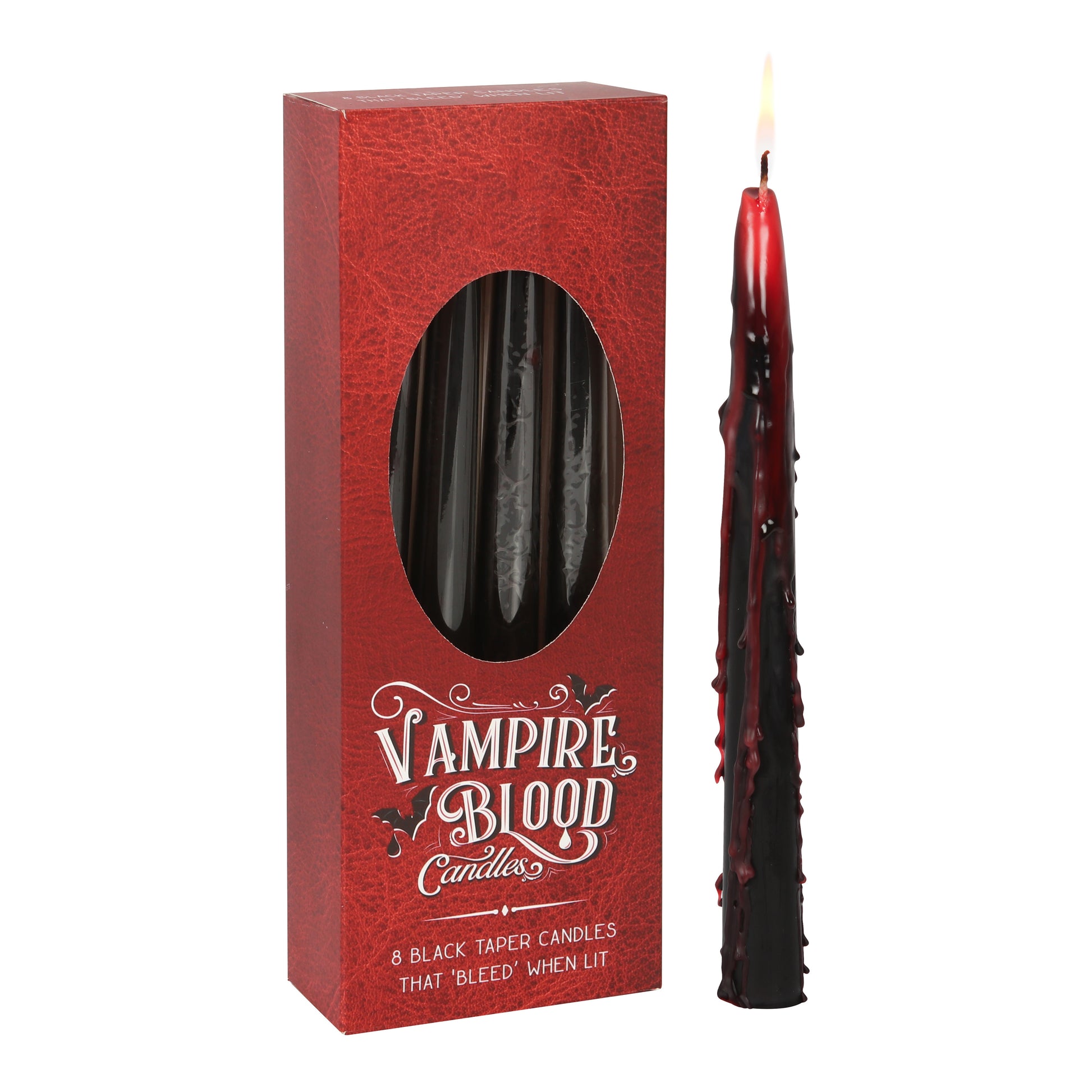 Set of 8 Vampire Blood Taper Candles | Vampire Themed Gift Home Decor