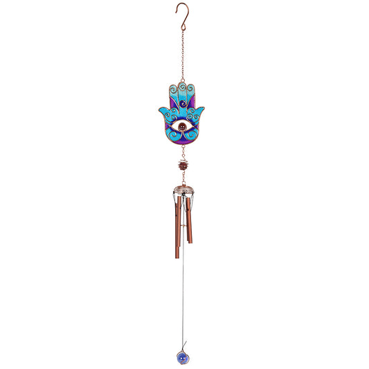 Blue Hamsa Hand Windchime