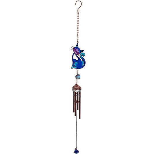 Blue Slinky Cat Windchime