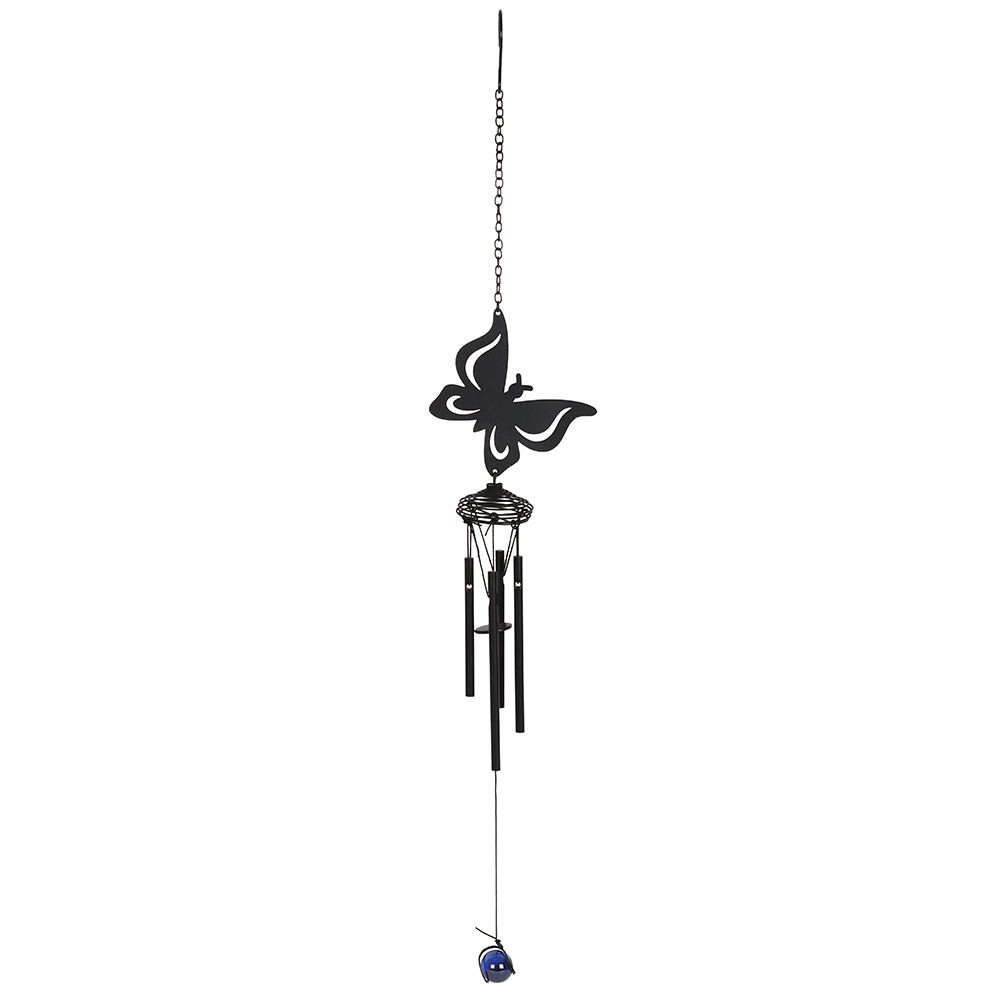 Black Butterfly Cutout Windchime