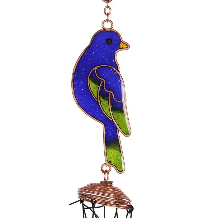 Sitting Blue Bird Windchime with Bell