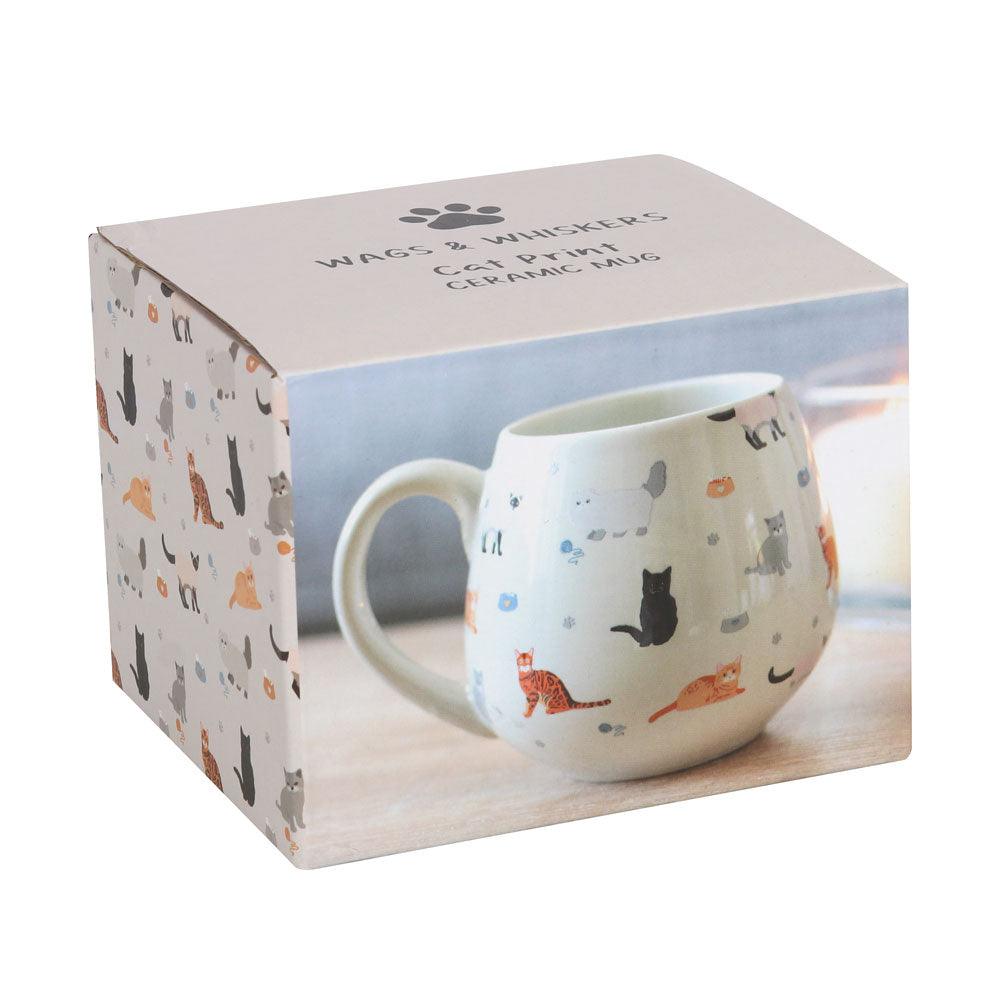 Cat Print Rounded Mug