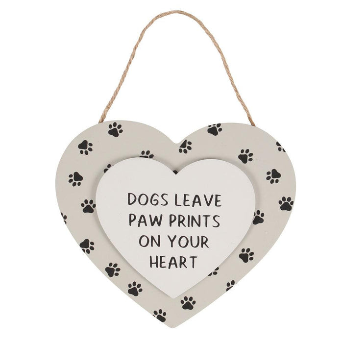 Dogs Leave Paw Prints Hanging Heart Sign — My Happy Moments