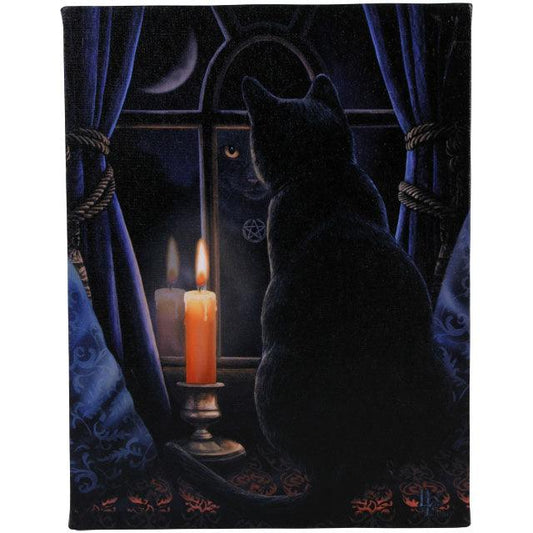 19x25cm Midnight Vigil Canvas Plaque by Lisa Parker