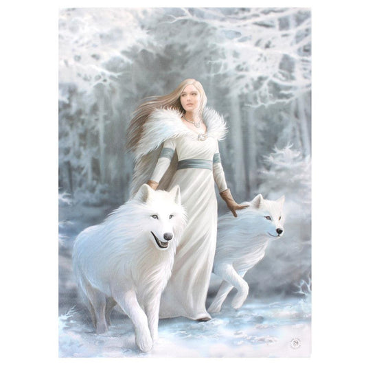 19x25cm Winter Guardian Canvas Plaque by Anne Stokes