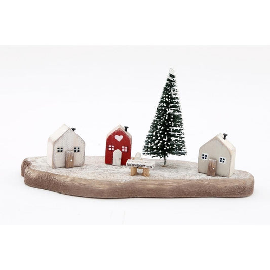 18.5cm Wooden Christmas House Decoration